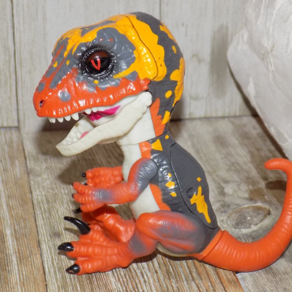 Dinosaur Orange 7 In, Open The Mouth And Close His Eyes NOT TESTED CAKE TOPPER *